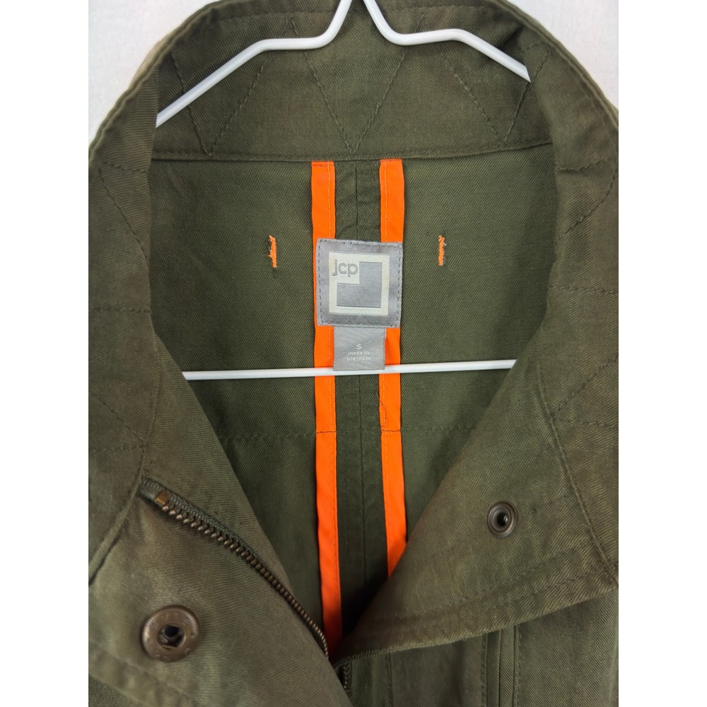 JCP Utility Jacket Womens Small Olive Green Military Field Coat Grunge Punk - Picture 2 of 13